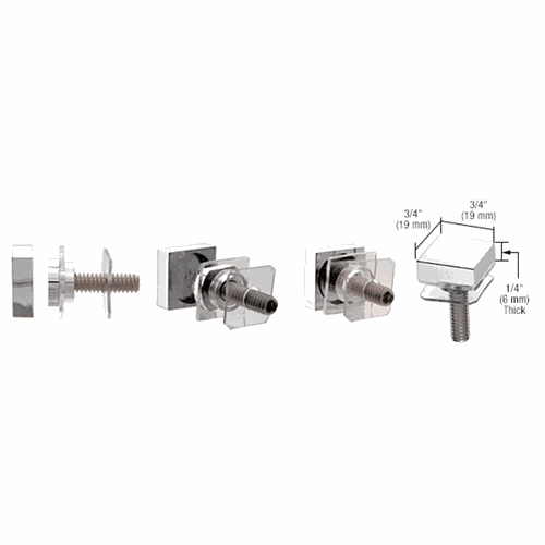 CRL SQSKCH Chrome Square Washer/Stud Replacement Set