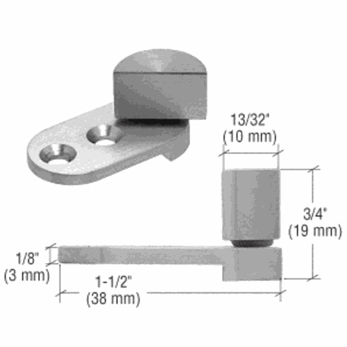 CRL UV6262 Brushed Stainless Small UV Glass-to-Wood Swing Hinge