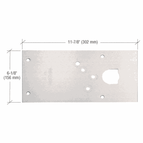CRL 284720RHSC Rixson Satin Chrome 28 Series Right Hand Floor-Mounted Closer Cover Plate