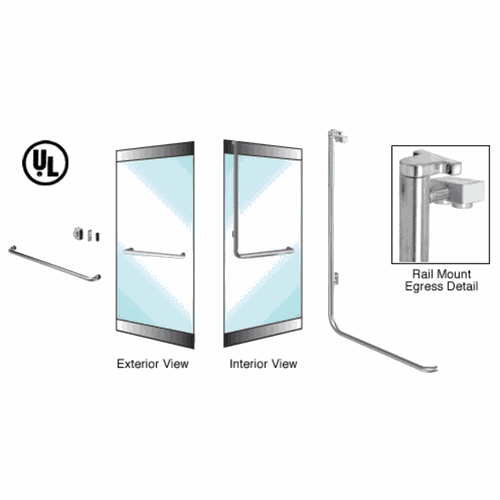 CRL EG100A4RKBS Blumcraft Brushed Stainless Left Hand Keyed Access Egress Control Handle