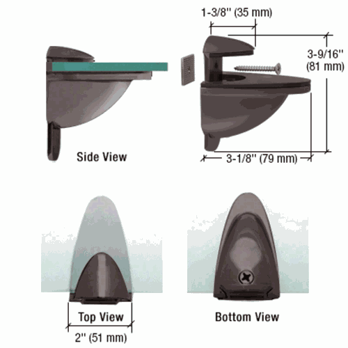 CRL DL6610RB Heavy-Duty Oil Rubbed Bronze Adjustable Shelf Bracket