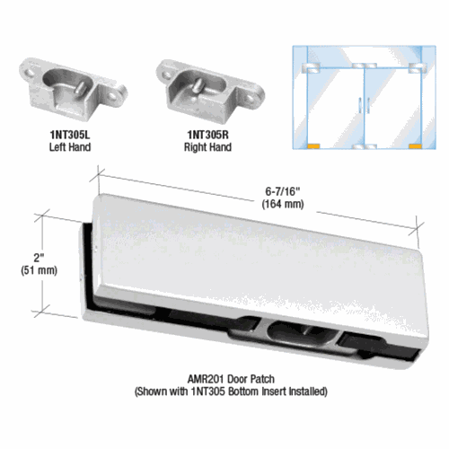 CRL PH10ELA Satin Anodized LH North American Bottom Door Patch Fitting