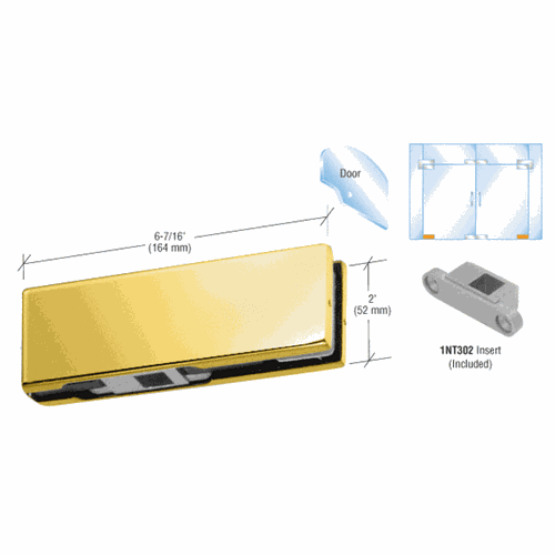 CRL PH11DBR Brass Bottom Door Patch with 1NT302 Insert
