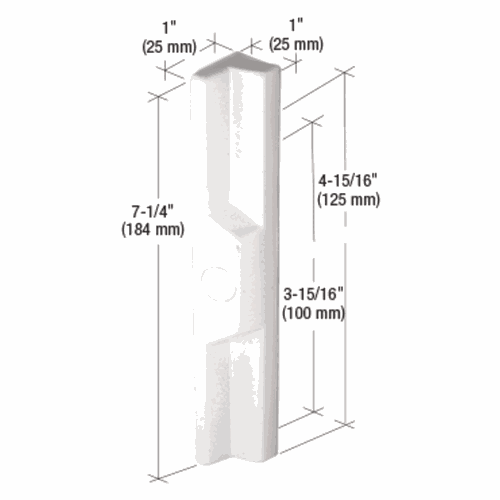 CRL C1113 White Aluminum Outside Pull with 3-15/16