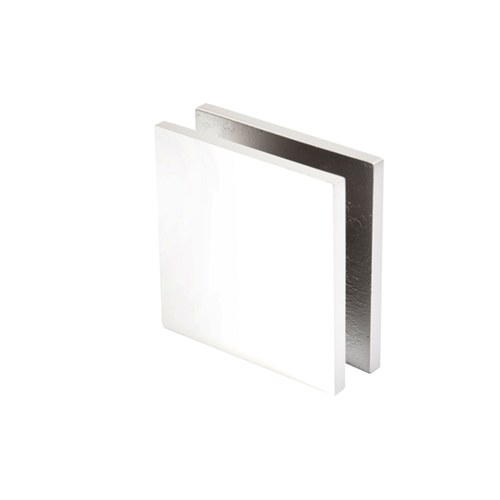 CRL SCU4W White Square Hole-in-Glass Fixed Panel U-Clamp