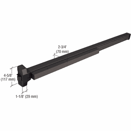 CRL 1900BRZ Dark Bronze 1900 Series Non-Handed Rim Panic Exit Device