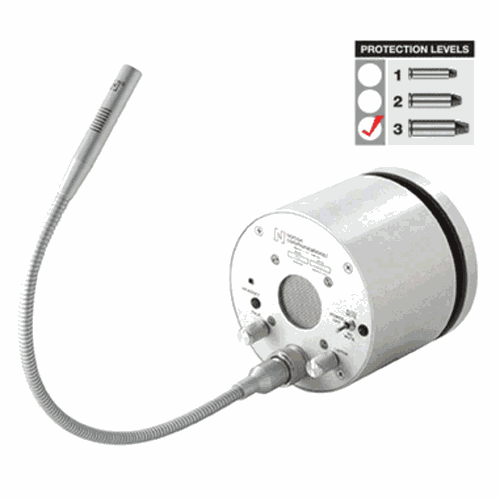 CRL TTU1ABX Satin Anodized Bullet Resistant Thru-Glass Two-Way Communicator, 115V AC