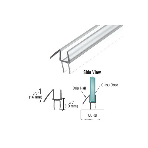 CRL P990WS Co-Extruded Bottom Wipe with Drip Rail for 3/8