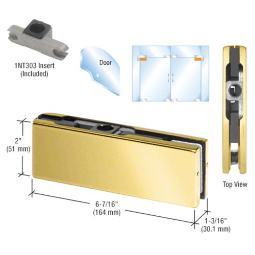 CRL PH20ABR Brass Top Door Patch Fitting with 1NT303 Insert