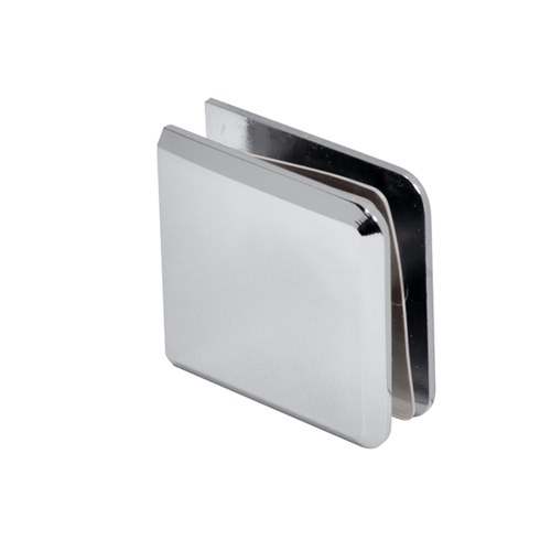 CRL BCU4CH Polished Chrome Beveled Heavy-Duty Glass Clamp Wall Mount