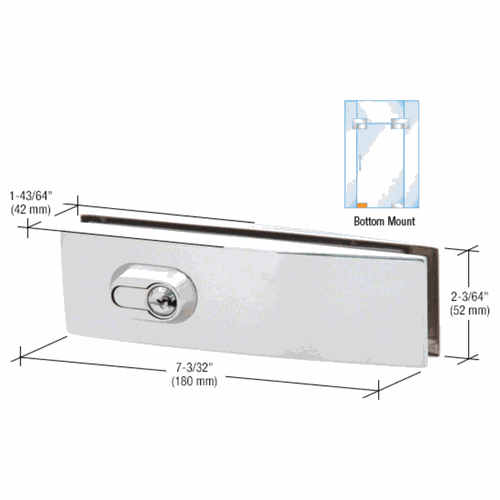CRL CPL205PS Polished Stainless Steel Curved European Patch Door Lock