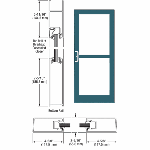 CRL SZ41471 U.S. Aluminum KYNAR Paint IG500 Series Single StormFront Butt Hinged Entrance