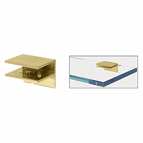 CRL EH134 Brass Square Shower Shelf Clamp with Support Leg