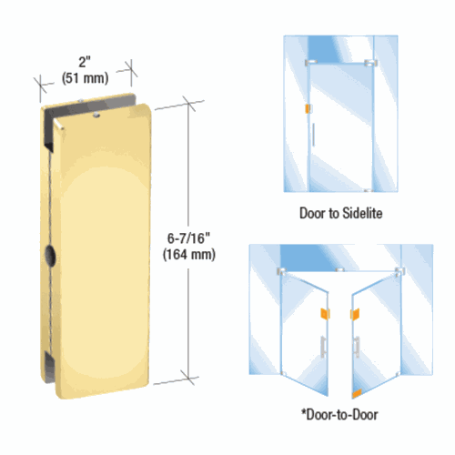 CRL AMR206BR Brass AMR Series Sidelite/Glass Door Mounted Keeper