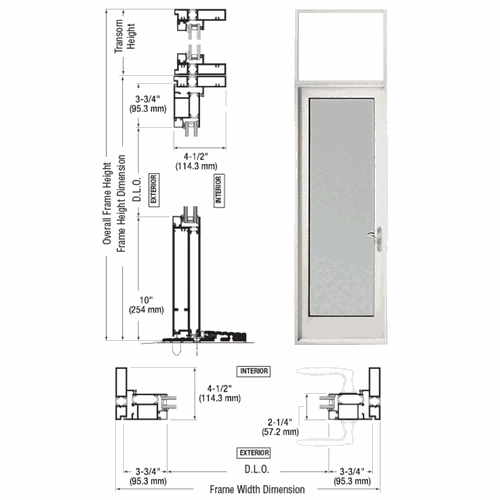 CRL PNA91552R0 U.S. Aluminum KYNAR 925 Right Swing Patio Door Hinge - White