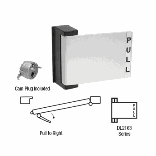 CRL DL2163A Aluminum Universal Push-Pull Paddle Handle - Right Pull