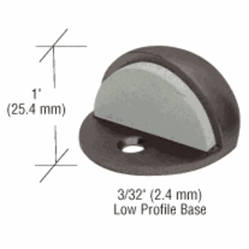 CRL DL2501DU Bronze Zinc Diecast Low Profile Dome Stop, 3/32