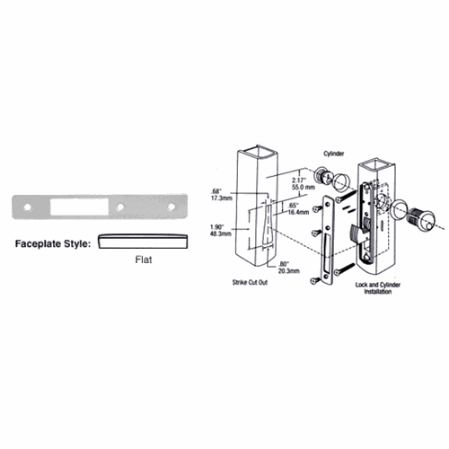 CRL DL2131A Aluminum Faceplate for DL2130 Series Hook Throw Deadlocks