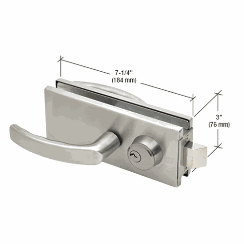 CRL AMR900BS Brushed Stainless Glass-Mounted Latch with Lock Thumbturn Handles