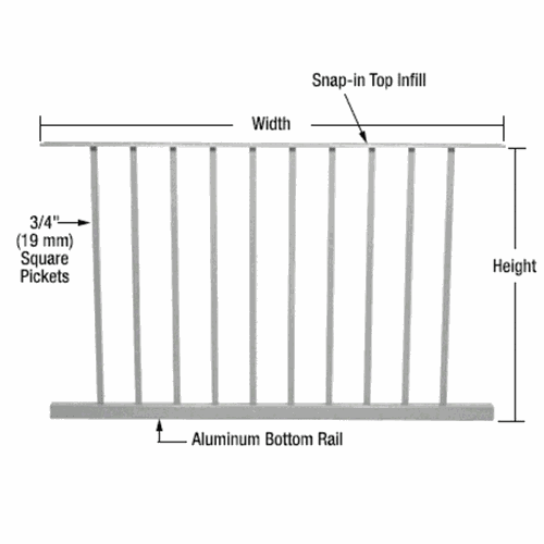 CRL P4848S Metallic Silver Picket Panel 48
