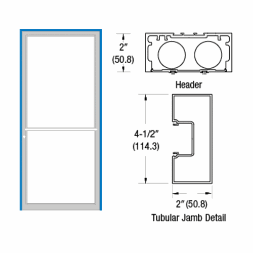 CRL FR71771 U.S. Aluminum Custom Size 451 Tubular Center Hung Frame Complete (1F)