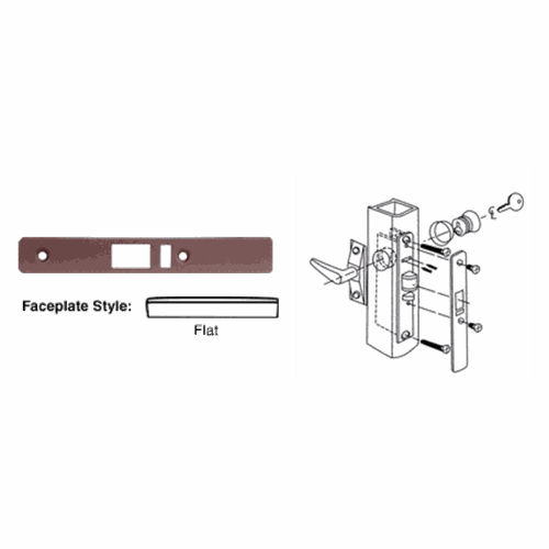 CRL DL2141DU Dark Bronze Flat Faceplate for DL2140 Deadlatch Locks