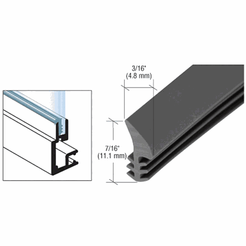 CRL GS301BLM Black Universal Glazing Spline - 1000' Roll