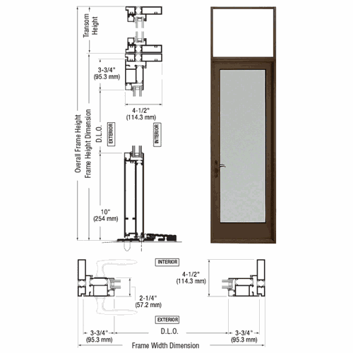 CRL PNA91522L0 U.S. Aluminum Class I Bronze Black Anodized 925 Left Swing Transom Hinge