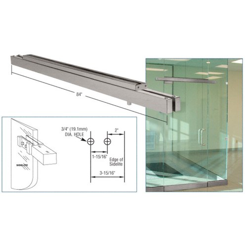 CRL NFH4BSD Brushed Stainless Double Narrow Floating Header with Top Pivots for 72