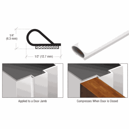 CRL SW250W17 White Self-Adhesive Weatherstrip, 17' Roll