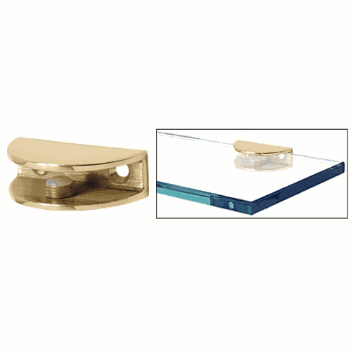 CRL FA12BR Polished Brass Rounded Shower Shelf Clamp