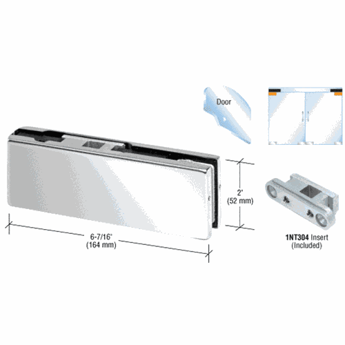 CRL PH20BPS Polished Stainless Steel Top Door Patch Fitting with 1NT304 Insert
