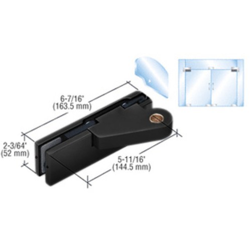 CRL 0PF20LMBL Matte Black Left Offset Top Door Patch Fitting