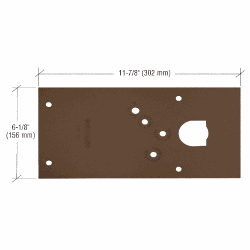 CRL 284720RHDU Rixson Dark Bronze 28 Series Right-Hand Floor-Mounted Door Closer Cover Plate