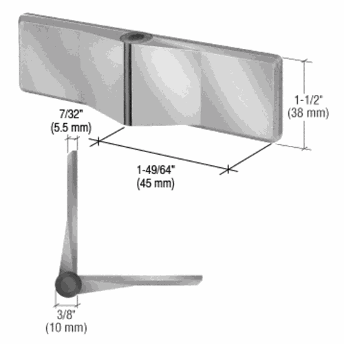 CRL UVHG1BS Brushed Stainless UV Bonded Glass-to-Glass Hinge