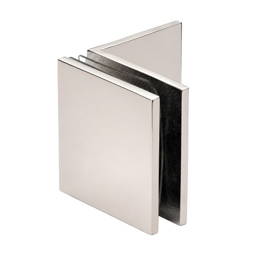 CRL SGC039PN Polished Nickel Fixed Panel Square Clamp with Large Leg