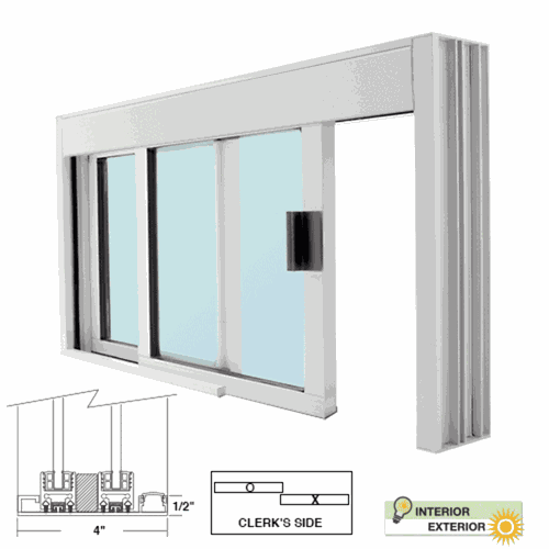 CRL DW48360XGA Deluxe Manual DW Service Window with Half-Track Glazing