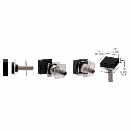 CRL SQSKMBL Matte Black Square Washer/Stud Replacement Set