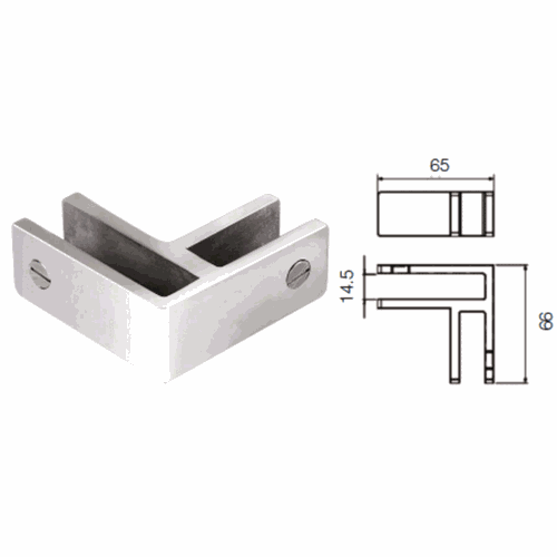 CRL GBC90PS Polished Stainless Steel 90 Glass Bracing Clamp