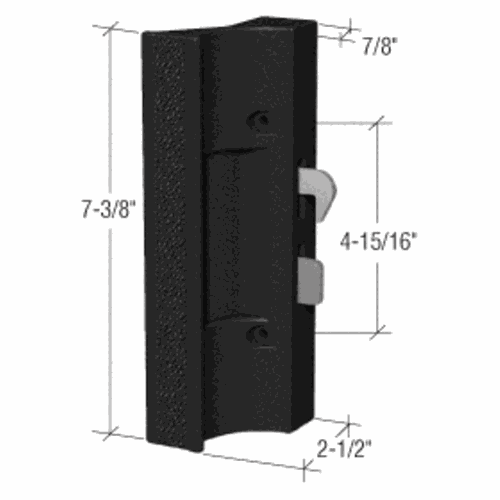 CRL C1216 Black Surface Mount Sliding Glass Door Handle with Hook Latch