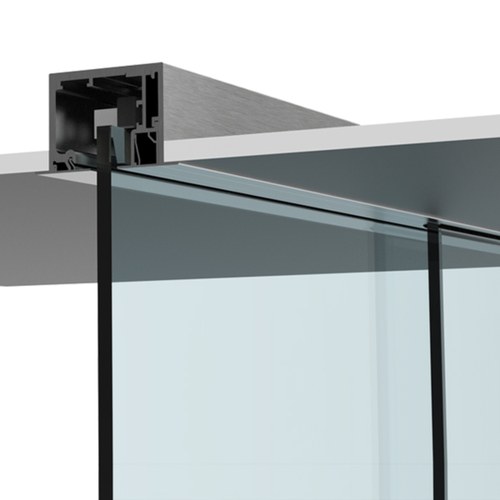 CRL 6951DBSA 695 Series Brushed Stainless Drop Ceiling Mount Sliding Door Kit with Softbrake