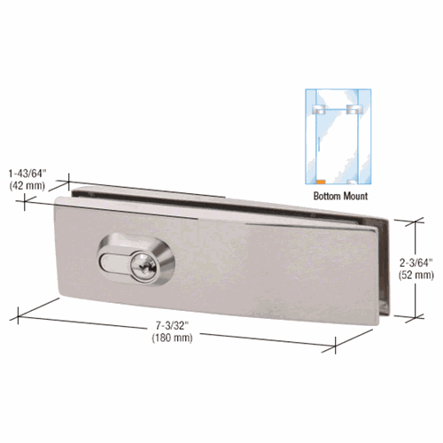 CRL CPL205BS Brushed Stainless Steel Curved European Patch Door Lock