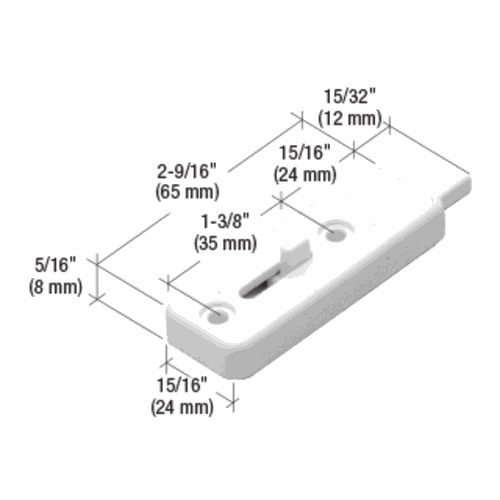 CRL F2737 White Tilt Latch, 1-3/8