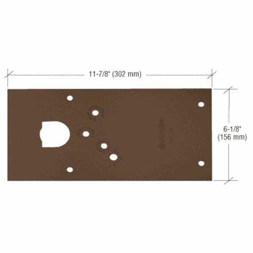 CRL 284720LHDU Rixson Dark Bronze 28 Series Left Hand Floor-Mounted Door Closer Cover Plate
