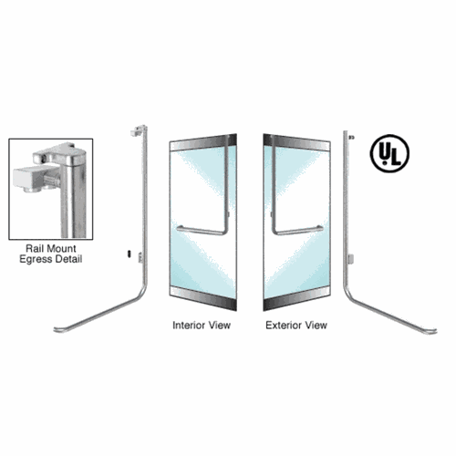 CRL EG100D3RPBS Blumcraft Brushed Stainless Right Hand Reverse Rail Mount Egress Control Handle