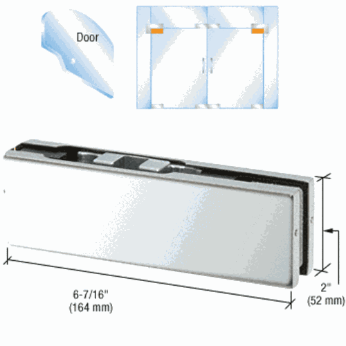 CRL PH20CPS Polished Stainless Adjustable North American Door Patch Fitting