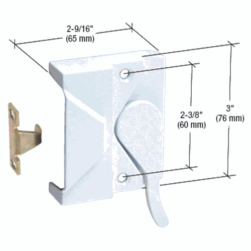 CRL H3951 Left Hand White Casement Window Lock, 2-3/8