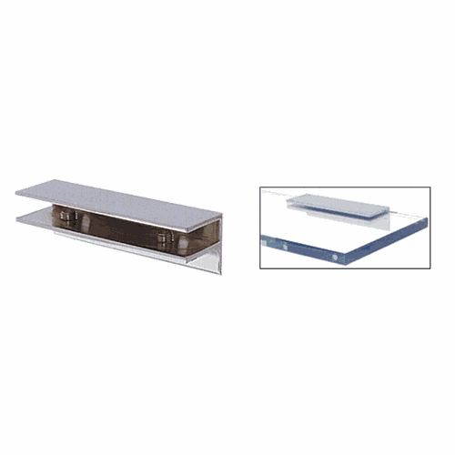 CRL EH128 Chrome Rectangular Shower Shelf Clamp with Support Leg