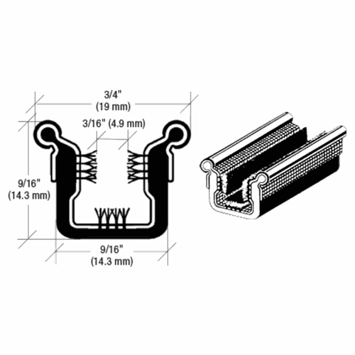 CRL Y630P96 Beaded Flexible Universal Narrow Channel for 1948-1962 Cars - 96