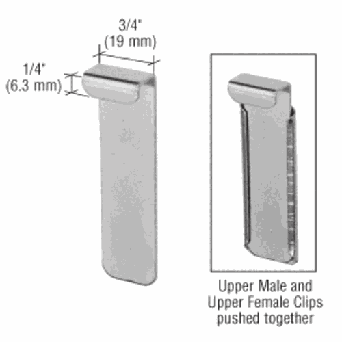 CRL SW5232 Nickel Plated Bishop Upper Mirror Clip - Male